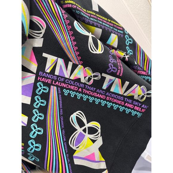 TNA Black & Multi Zipup Hooded Graphic Print Casual Street Hoodie L Music y2k - Picture 2 of 10